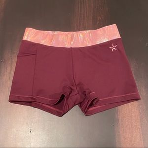Rebel Athletic Kyle Shorts in Maroon and Rose Gold